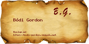 Bódi Gordon névjegykártya