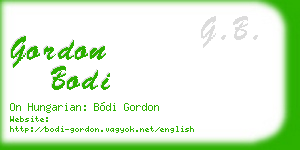 gordon bodi business card